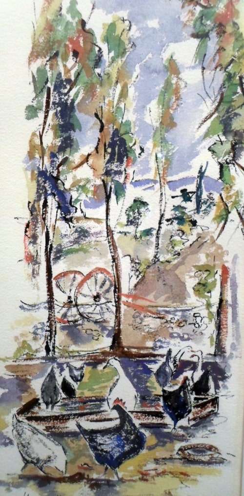 Yvonne Steynberg - Abstract camp scene - A beautiful painting! Bid now!