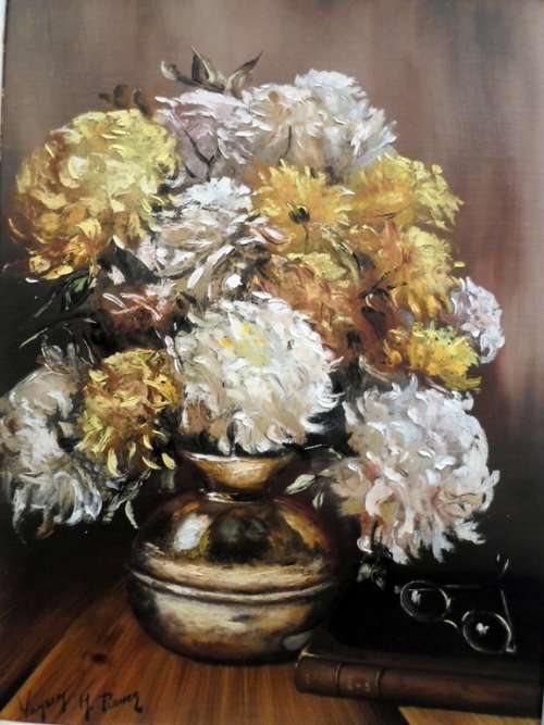 Wilhelm Ploner - Still life flowers - A stunning piece of art!! Bid now!!