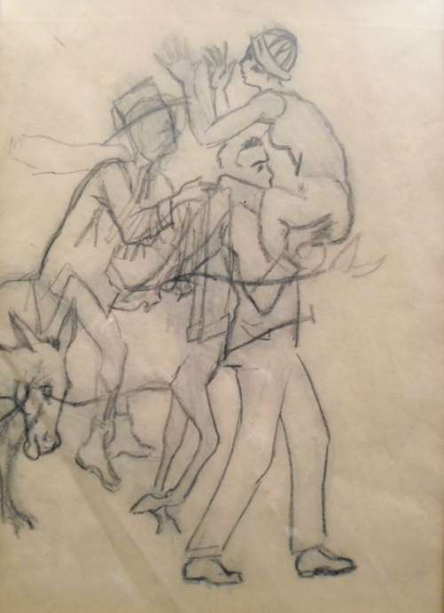 Harry Stratford (Stat) Caldecott (1886 - 1929) - Figures with donkeys - Investment art! Bid now!