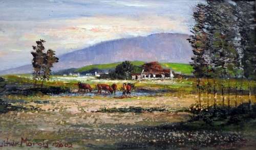 Luther Marais - Farm scene - A stunning little treasure! Bid now!