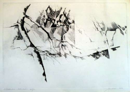 Jan Visser - Volkskombuis Stellenbosch - A beautiful etching! Low price, bid now!