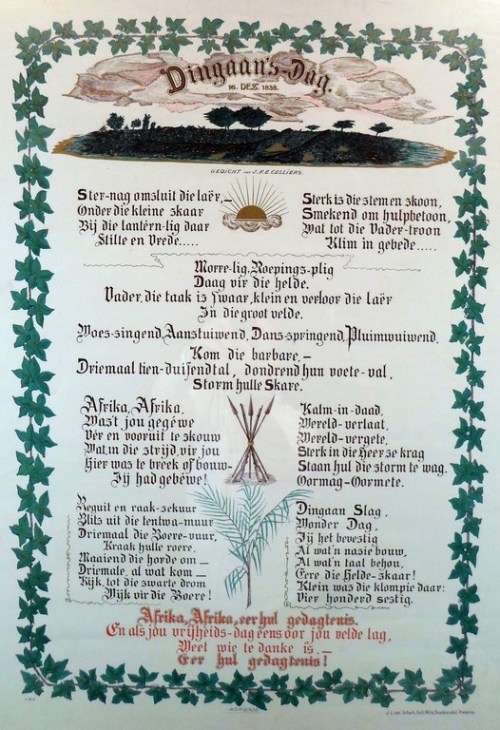 Dingaans Dag 16 December 1838 - 'n Gedig deur JFE Cilliers - 'n Erfstuk, pragtig!