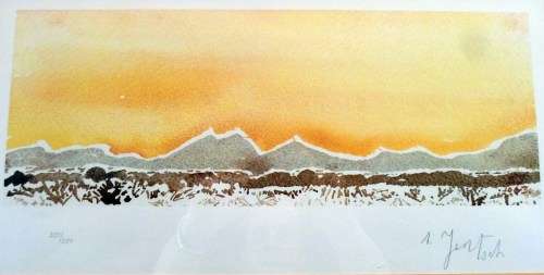 Adolph Jentsch - Sunset over a landscape - Limited edition print - A beautiful print!! Bid now!!