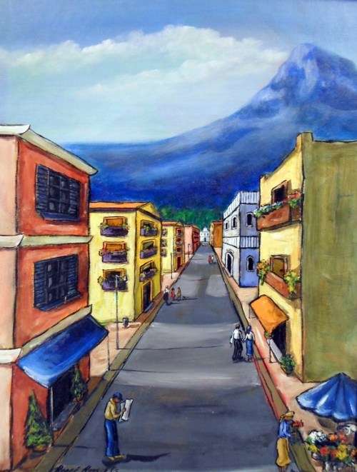 Rene Roos-Els - Street scene - A stunning painting!! Bid now!