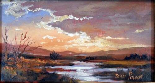Stan Polson - Sunset - A beautiful little treasure! Bid now!