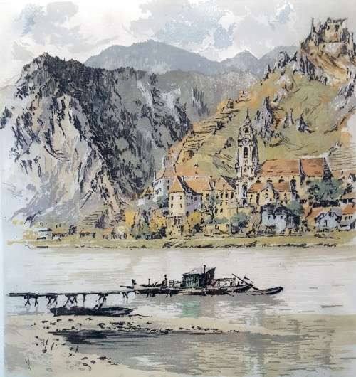 Haupem - Durrstein - Print on silk - A stunning piece, bid now!