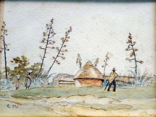 After Erich Mayer - Figure and huts - Beautiful!! Have a close look!!