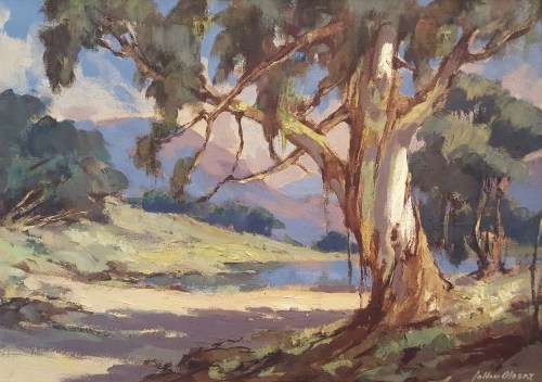 Johan Oldert - Large tree at the waters edge  - Investment art at its finest!! Bid now!!