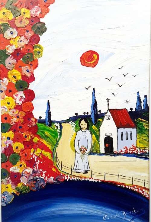 Paul van Rensburg - Going to church - Stunning art!! Low price! Bid now!!