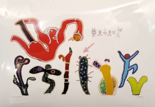 Walter Battiss - Desert - A beautiful print! Bid now!