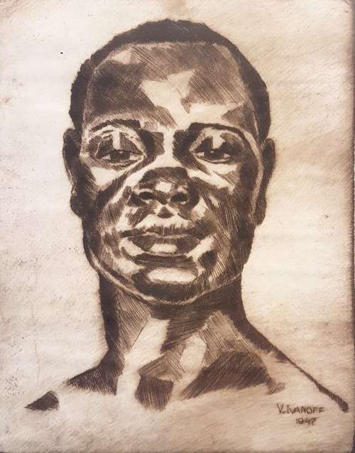 Victor Ivanoff - Portrait - Rafar do Chai-Chai - Stunning etching!! - Bid now!!