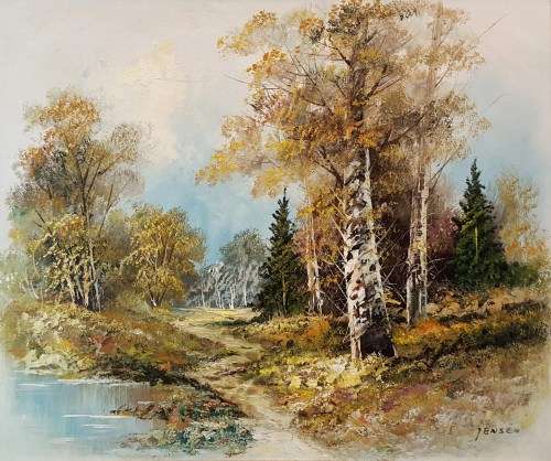 Jensen - In the woods - A beautiful oil painting! - Low price, bid now!