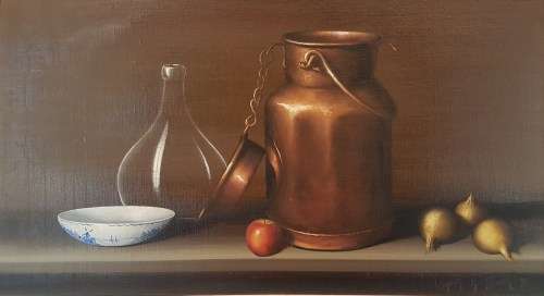 Wilhelm Ploner - Still life - A stunning piece of art!! Massive 100cm x 55cm - Bid now!!