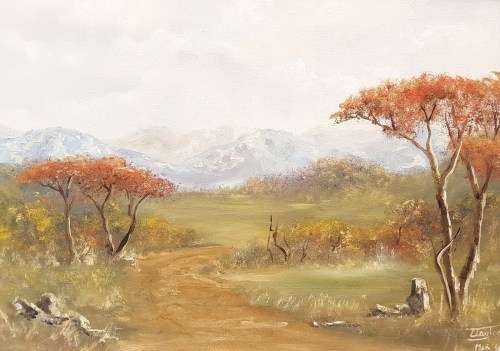 L Taylor - Dirt road in a landscape - Beautiful work of art!! Low price, bid now!