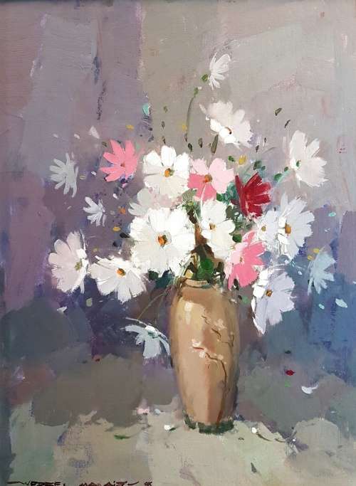 Wessel Marais - Still life flowers Nr2 - Investment art at its finest!! Invest now!!