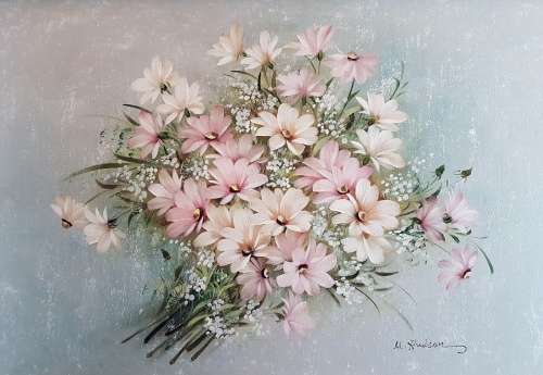 M Hudson - Cosmos - A beautiful oil painting! - Low price, bid now!