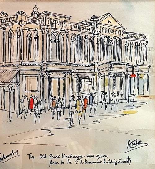 Arthur Cantrell - Old Stock Exchange - A stunning watercolor - Invest now!!