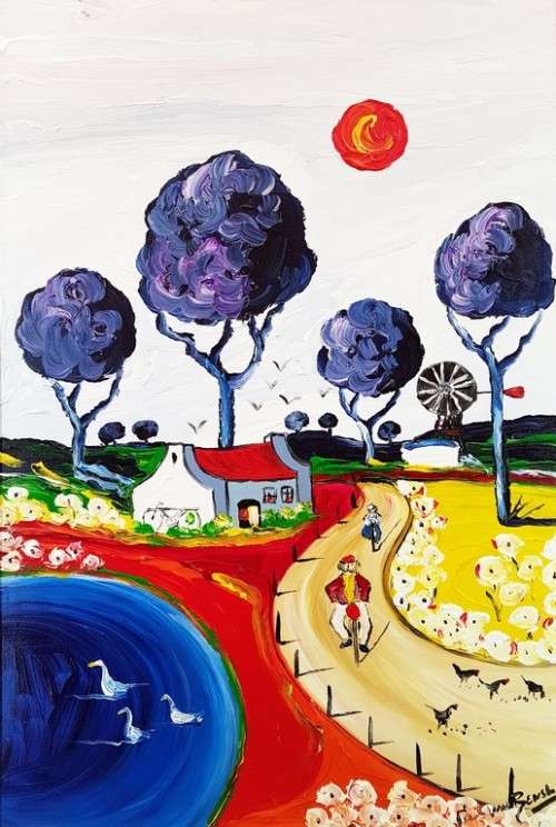 Paul van Rensburg - Cycling - Stunning art!! Low price! Bid now!!