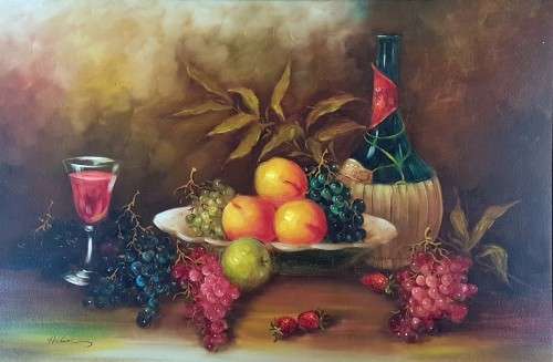 Hudson - Still life fruit - for Yashik12 only - A beautiful oil painting! - Low price, bid now!