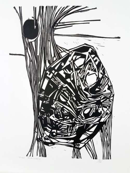 John Burchard - Abstract -  Limited edition Lino cut - Investment art! Bid now!