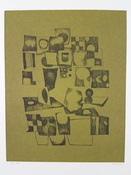 Cecily Sash - Abstract forms -  Limited edition etching - Investment art! Bid now!