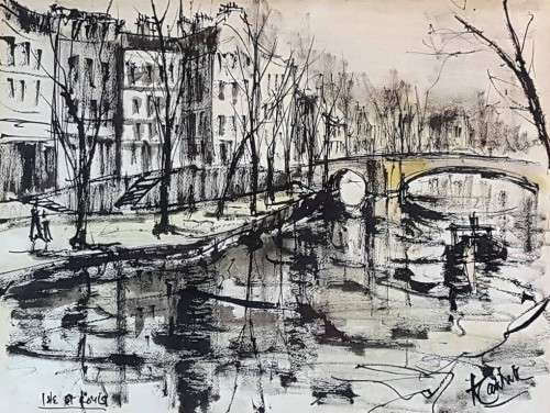 Arthur Cantrell - Isle St Louis - Abstract scene - A stunning abstract painting - Invest now!!