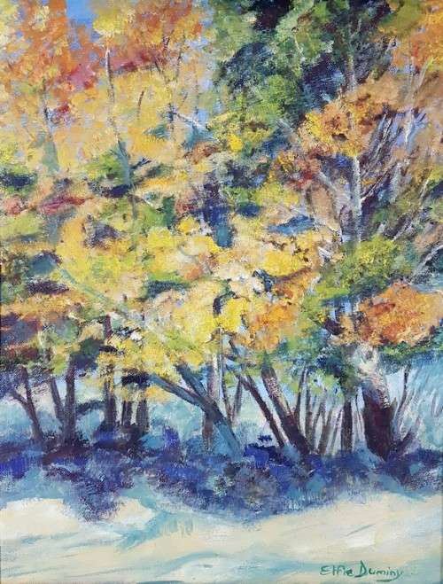 Elfie Duminy - The forest in autumn - Beautiful painting! Low price, bid now!