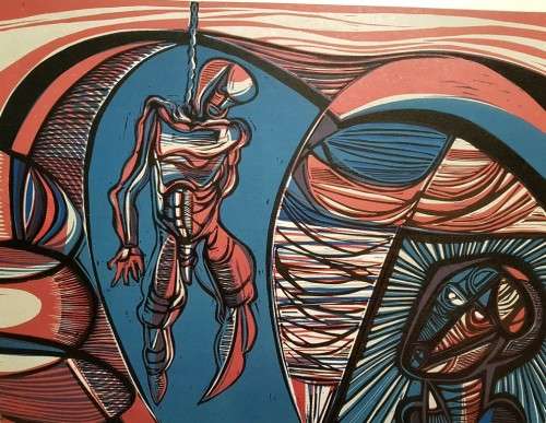 Cecil Skotnes - The Island of Death -  Woodcut - Limited edition - Investment art! Bid now!