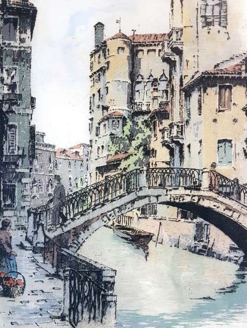 Halstrom - Venetia - Work on silk - Limited edition! A beautiful piece of artwork! Giveaway price!!