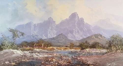 Gerrit Roon - Landscape with river and mountains - Investment art at its finest! - Bid now!!