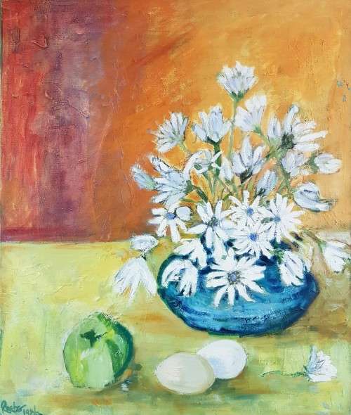 Rueben - Still life flowers - Lovely art! - Low price! - Bid now!!