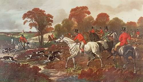 Herrings Fox Hunting Scenes - Four beautiful prints -  Low price, bid now!