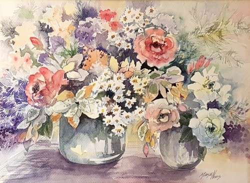 Maisie Novis - Still life flower arrangements - A beautiful painting, bid now!! Low price!