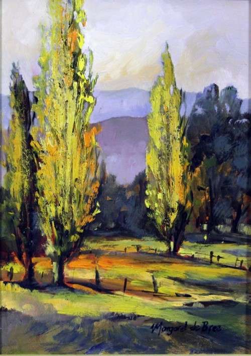 Margaret de Bree - Tall trees in a landscape - A stunning piece of art!   Bid now!
