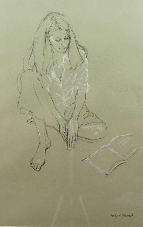 Ann Lindsell Stewart - Young lady reading - A beautiful piece of art!   Bid now!