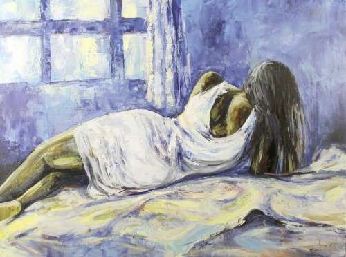 Barry Lungu - Women on bed - Magnificent! -  Zimbabwe's nr 1 artist - Giveaway price, bid now!
