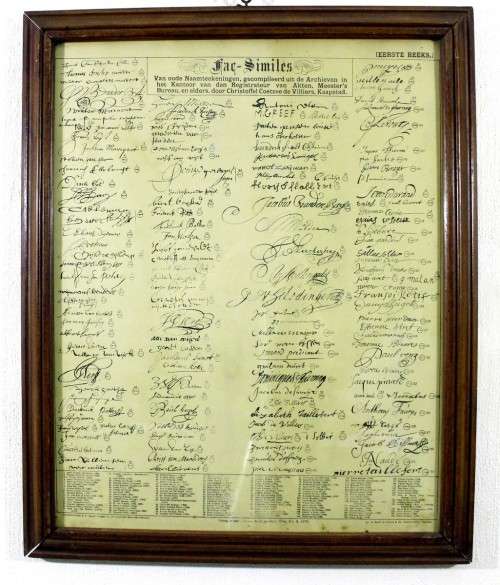 Registrateur van Akten, Kaapstad - Copy of signatures from 1658 -1730 - A very old treasure!!