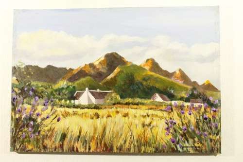 Rodrigo (Roderick McLaverty) - Houses at the foot of the mountain - A beauty!! Bid now!!