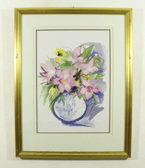 Aileen Lipkin - Still life flowers - Pink flower arrangement - Beautiful!! - Low price! - Bid now!!