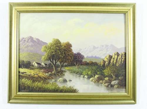 Victor Visser - River in a landscape  - A stunning painting! - Low price! - Bid now!!