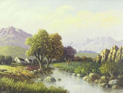 Victor Visser - River in a landscape  - A stunning painting! - Low price! - Bid now!!