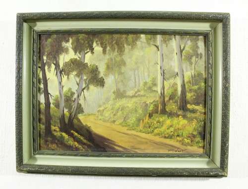 F Wort - Forest scene - Beautiful! Low price, bid now!!