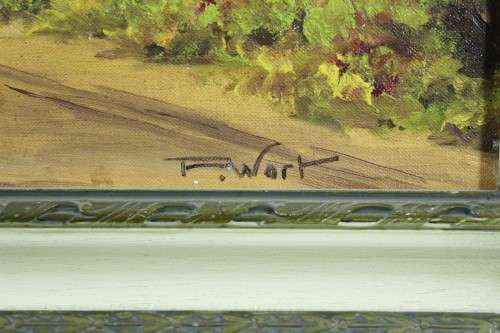 F Wort - Forest scene - Beautiful! Low price, bid now!!