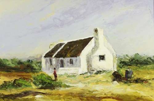 M Marais - Cape Dutch Farmhouse - A beautiful oil painting!! Bid now!!