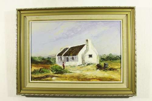 M Marais - Cape Dutch Farmhouse - A beautiful oil painting!! Bid now!!