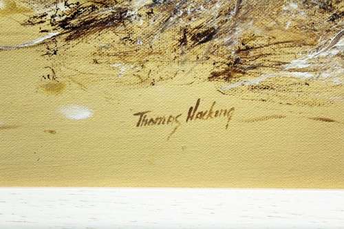 Thomas Hacking - River in a dry landscape - 121cm x 79cm! A beautiful painting! Bid now!!
