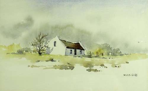 WJ McGill - Cape Dutch house scene