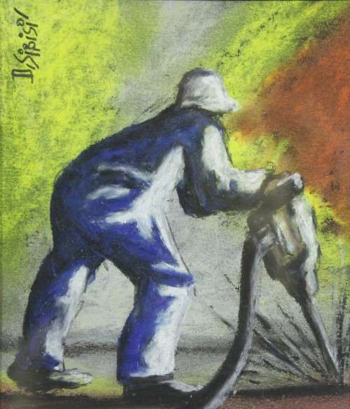 Dumisani Sibisi - Miner with jackhammer - A beautiful little treasure - Low, low price bid now!!