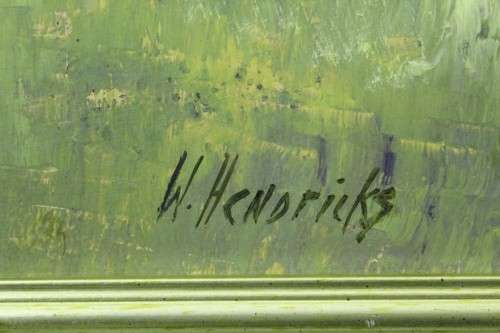 W Hendriks - Landscape with cattle and a large tree - A beautiful painting! Bid now!