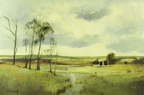 W Hendriks - Landscape with figures - A beautiful painting! Bid now!